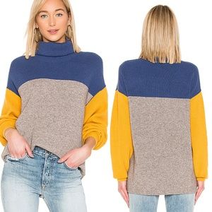 Free People Colorblock Turtleneck Sweater
